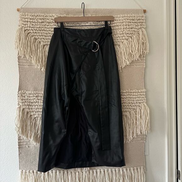 AMUR Ansley Faux Leather Skirt